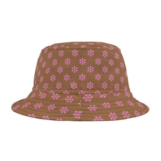 All-Over Brown Print Bucket Hat Lightweight Summer Hat