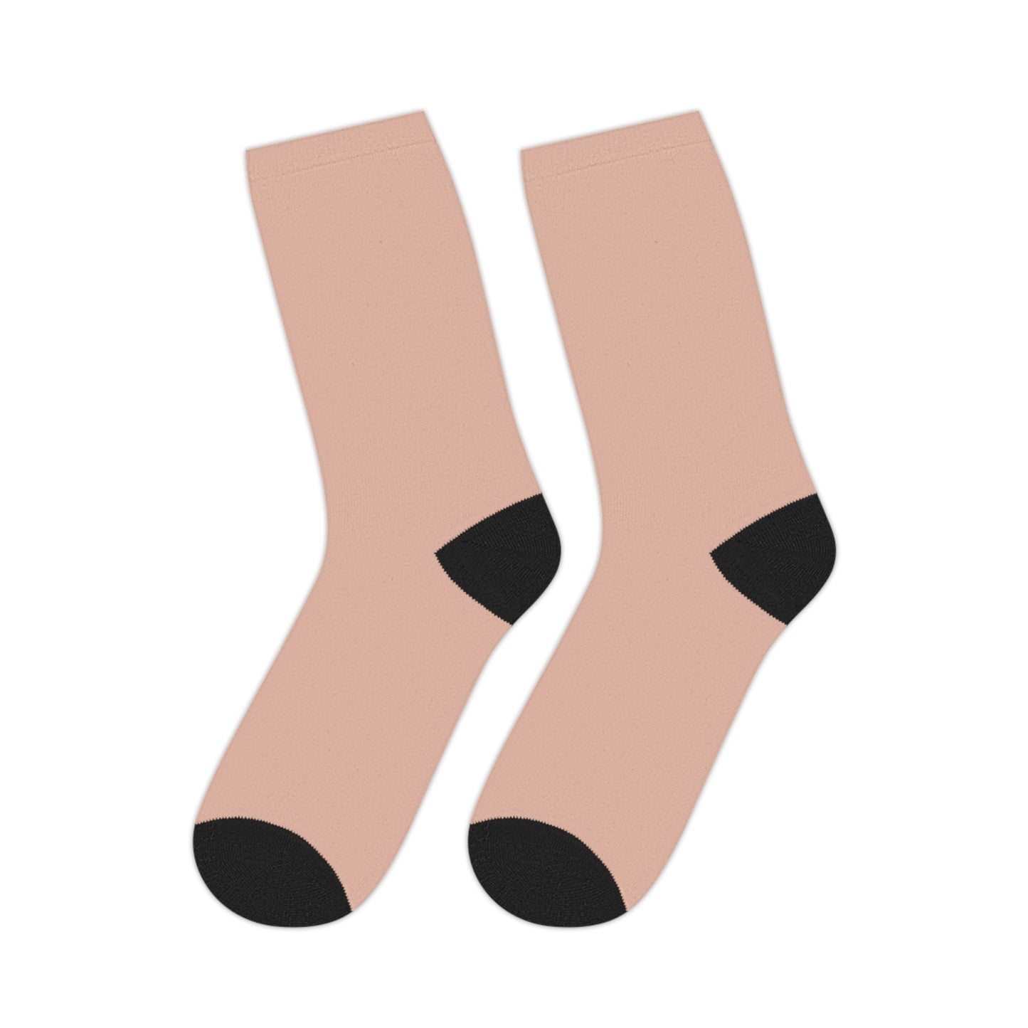 Mid-length Beige Socks with Black Toes