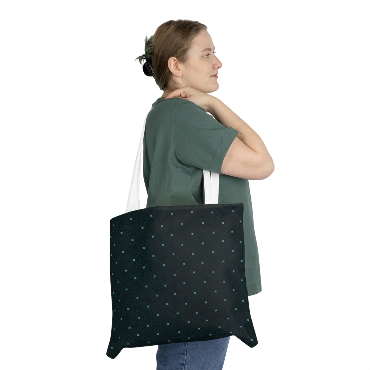 Elegant Black Geometric Canvas Tote