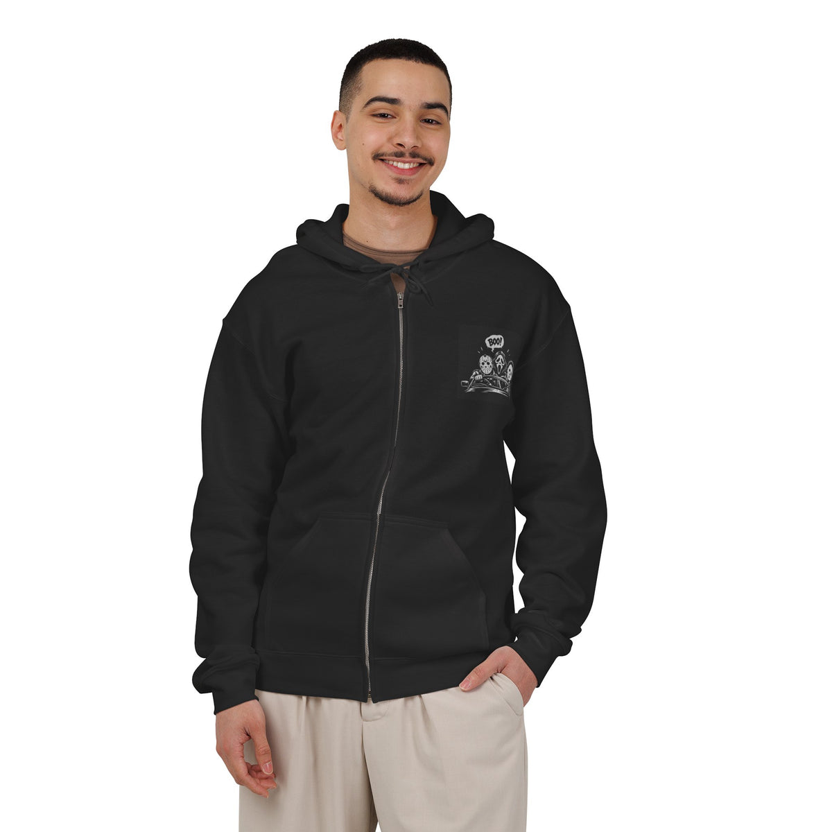 Horror Movie Fan Full-Zip Hoodie – “Here We’re Going, We’re Killing”