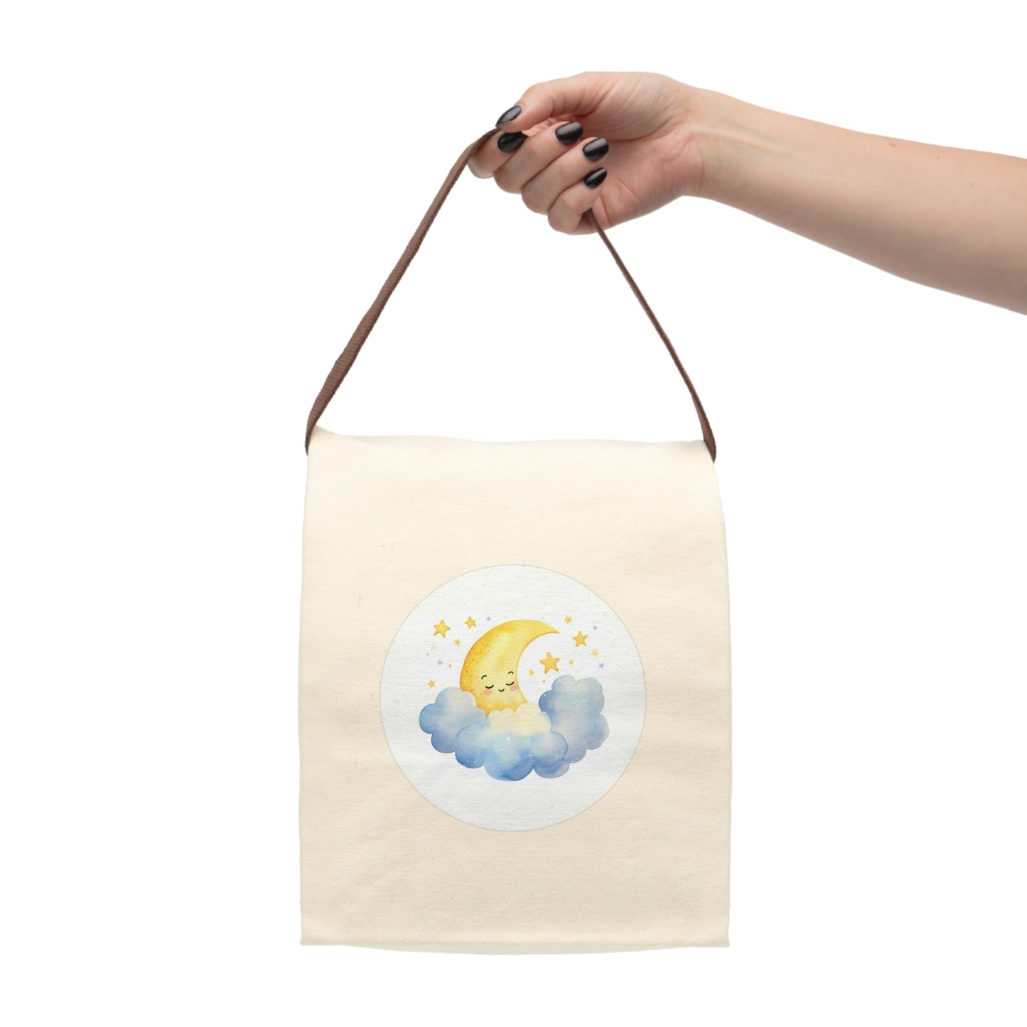 Sleepy Moon Printed Canvas Lunch Bag