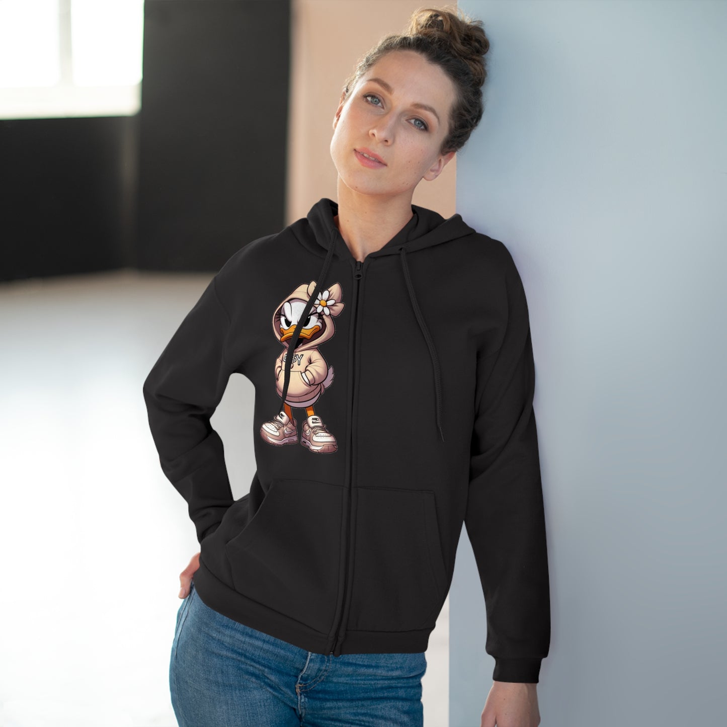 Streetwear Zip Hoodie for Women Trendy Casual Zip-Up Hoodie