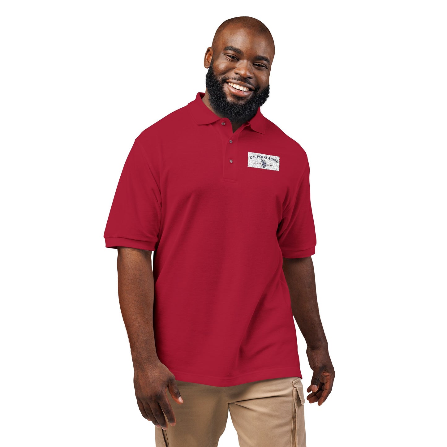 Embroidered Calm Wave Polo Shirt Minimal Coastal Logo Golf & Casual Polo