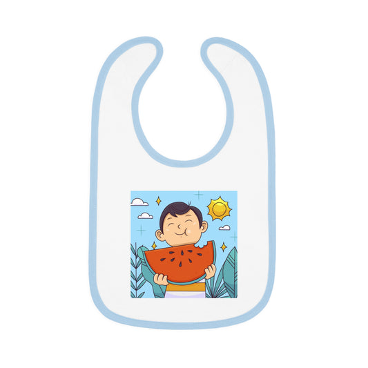 Baby Contrast Trim Jersey Bib