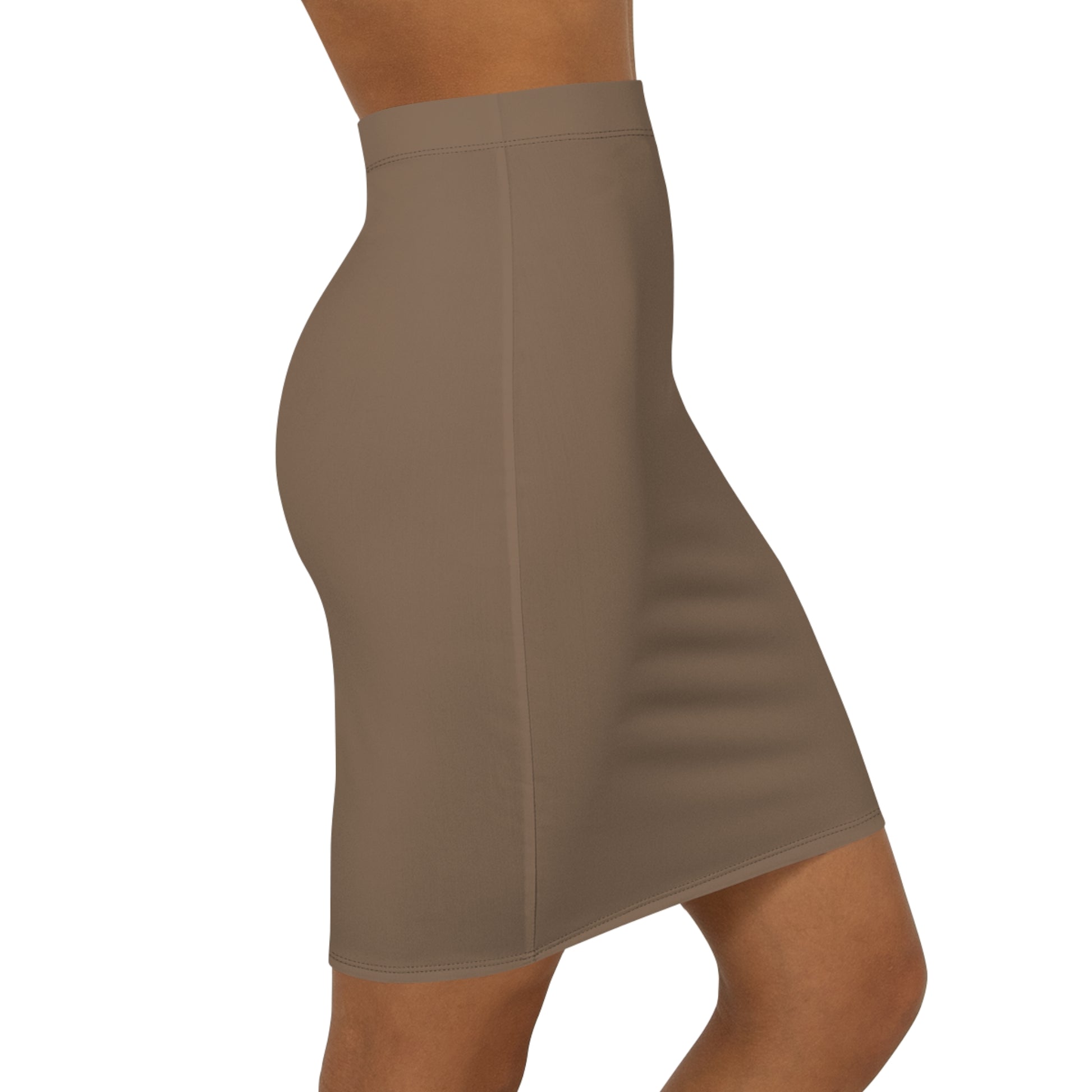 Beige shapewear skirt worn by a person on a white background