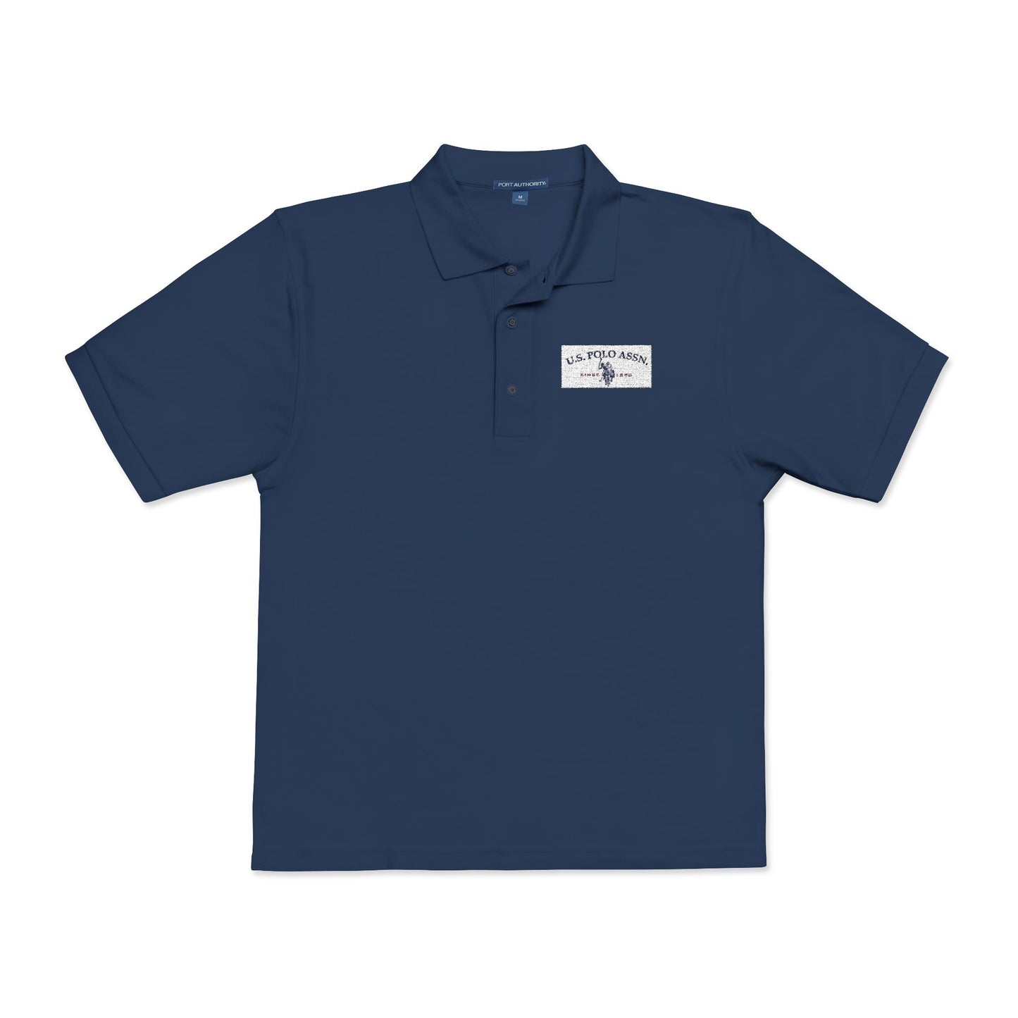 Embroidered Calm Wave Polo Shirt  Minimal Coastal Logo Golf & Casual Polo