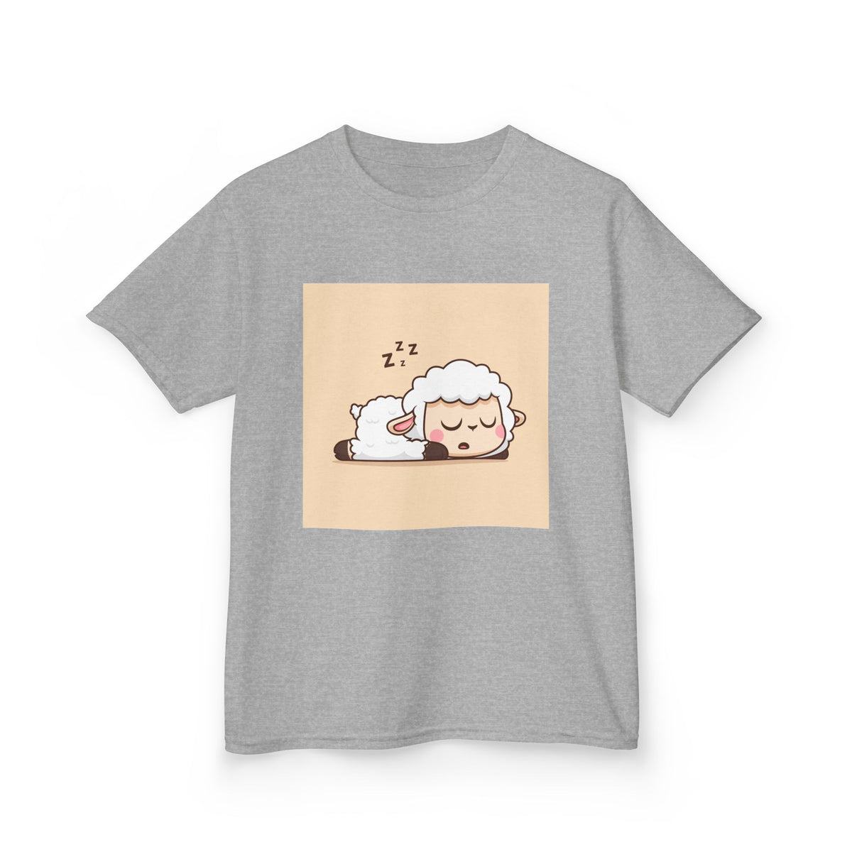 Sleeping Sheep Print Kids Heavy Cotton T-Shirt