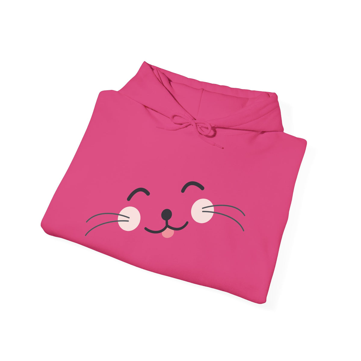 Pink Cozy Unisex Hoodie with Adorable Face Print