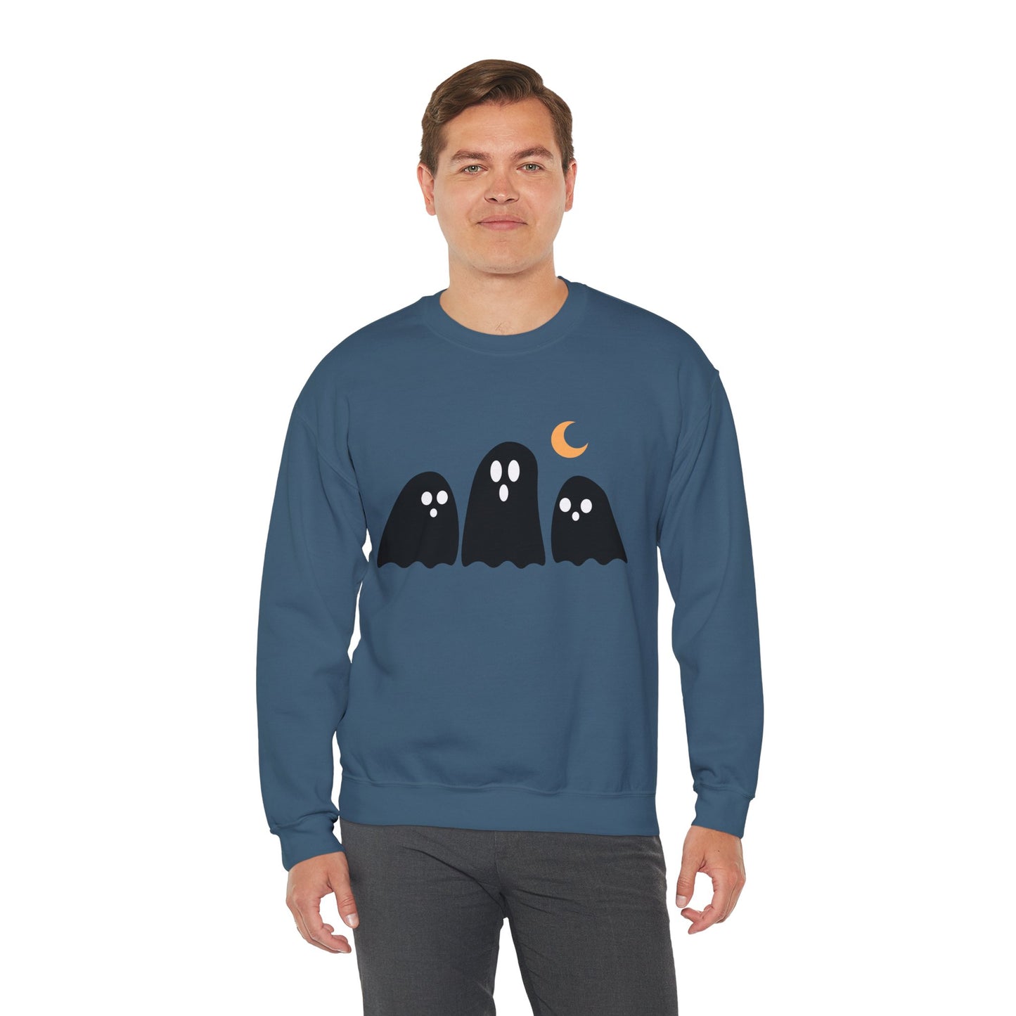 Kawaii Ghost Halloween Unisex Crewneck Sweatshirt
