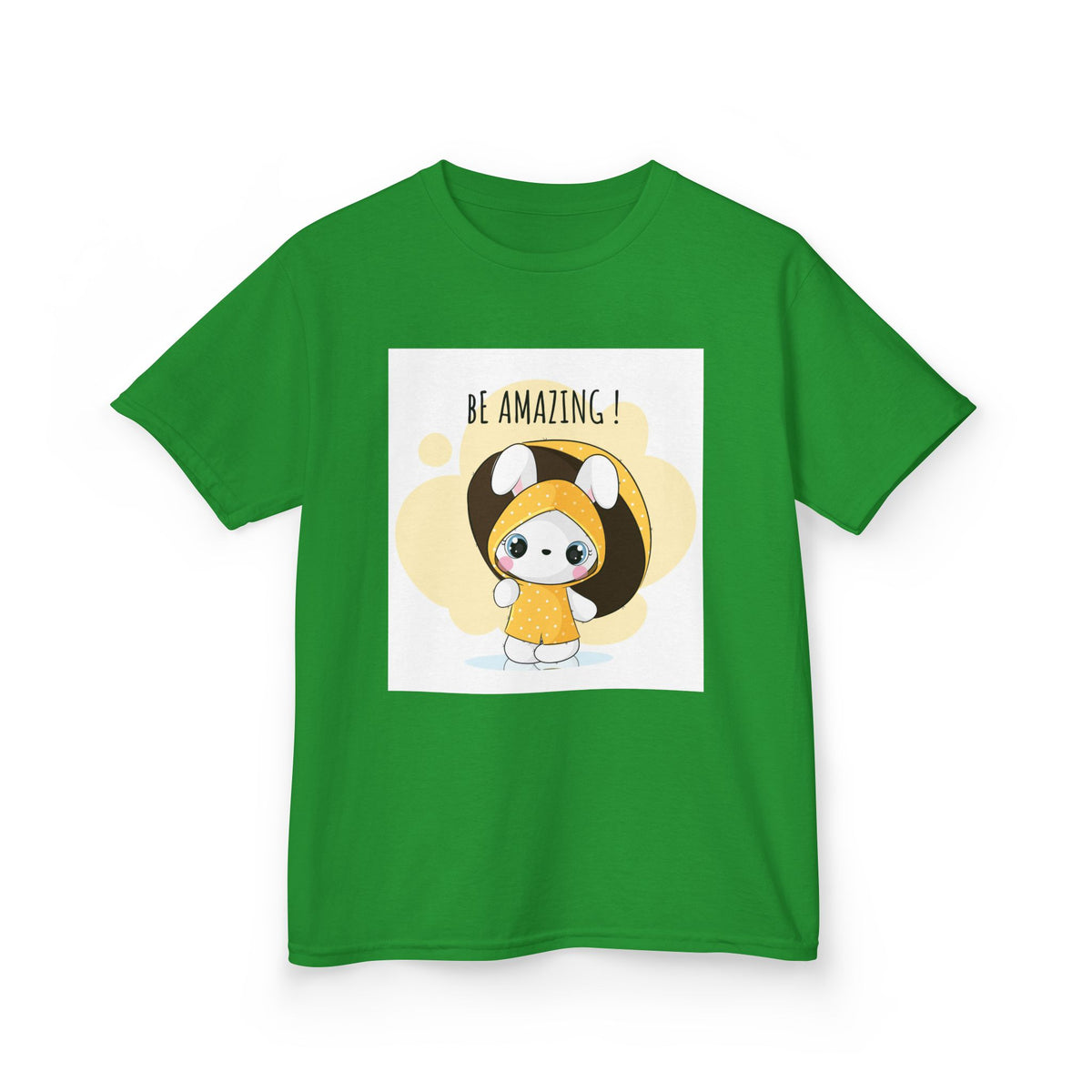 Yellow Kids Heavy Cotton t-shirt with a Cartoon Character