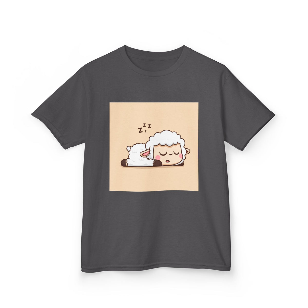 Sleeping Sheep Print Kids Heavy Cotton T-Shirt