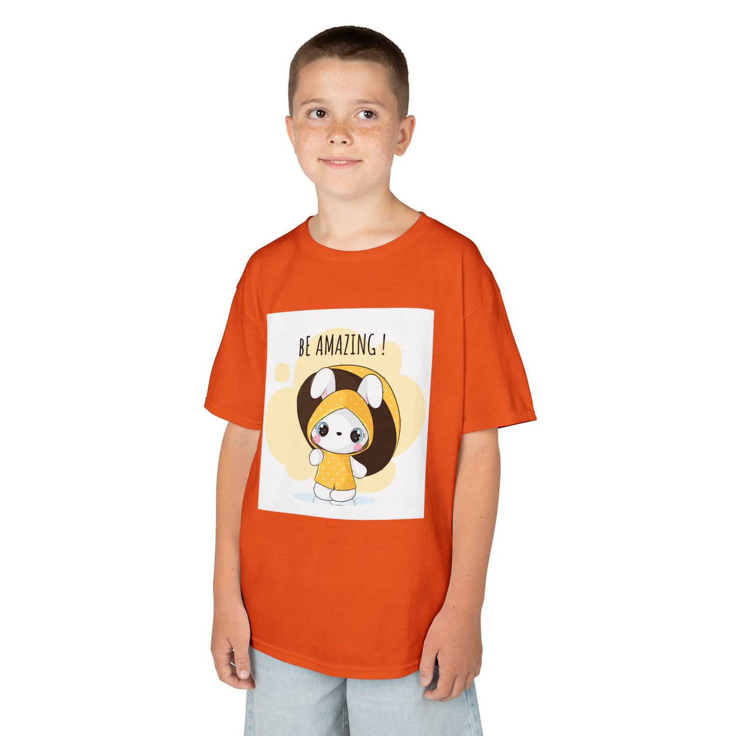 Yellow Kids Heavy Cotton t-shirt with a Cartoon Character