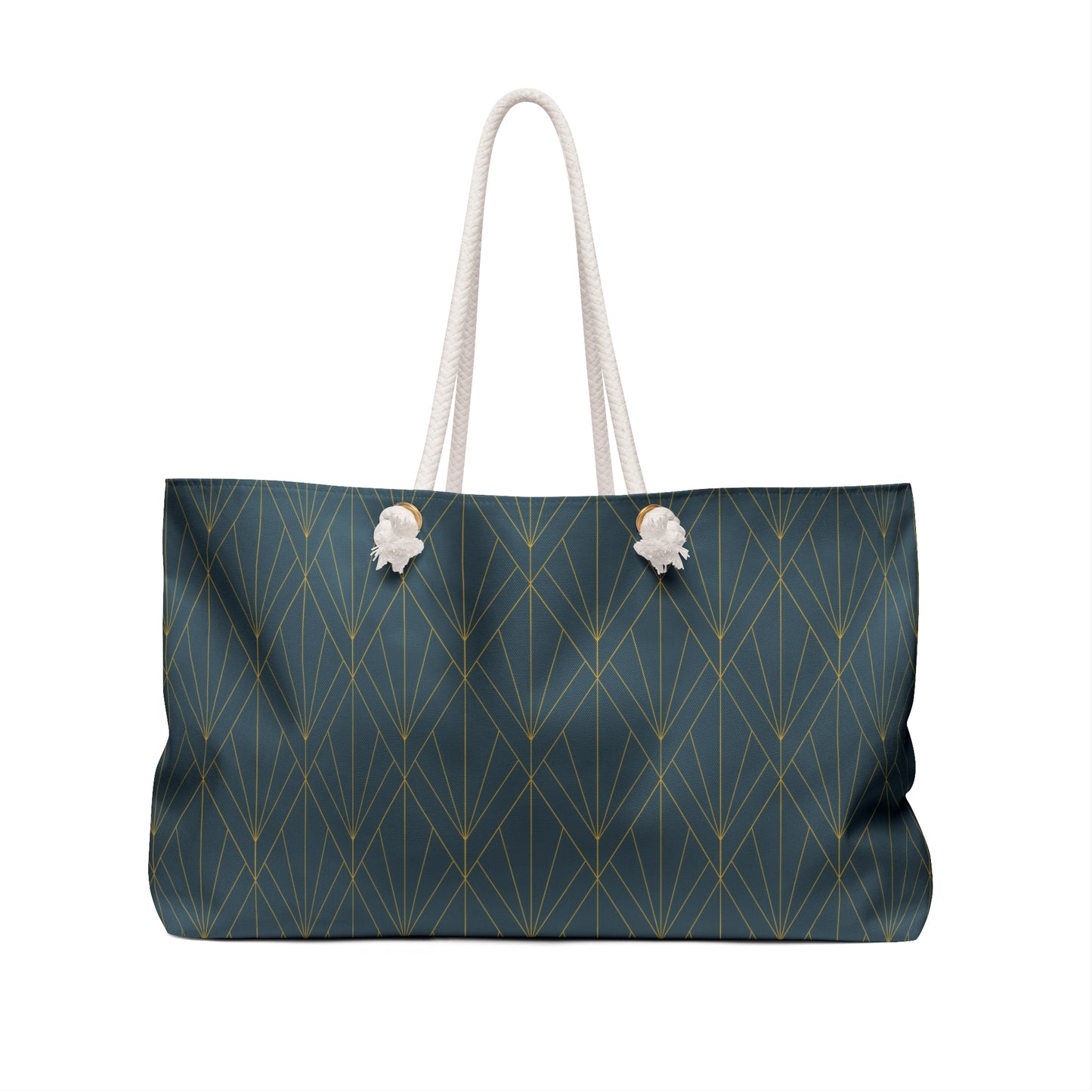 Elegant Navy & Gold Geometry Tote Bag