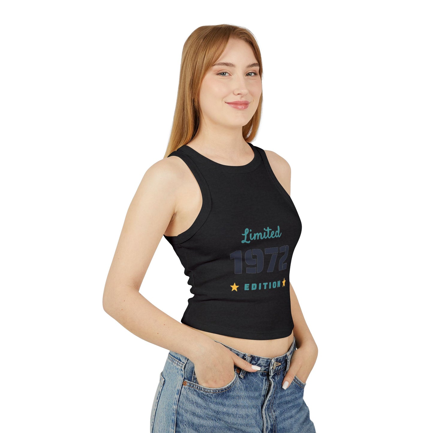Limited Edition 1972 Women's Micro Rib Racer Tank Top, Retro Tank, Vintage Style, Summer Top, Unique Gift, Casual Wear