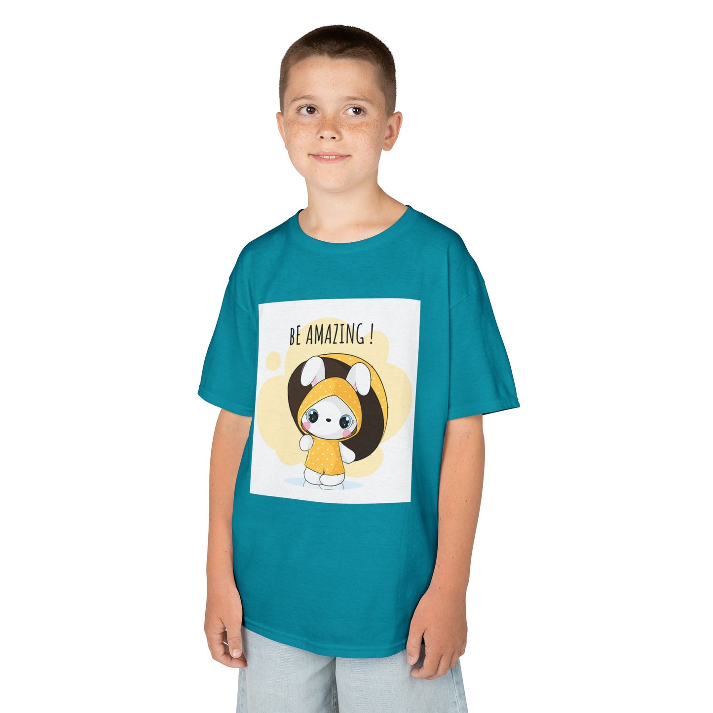 Yellow Kids Heavy Cotton t-shirt with a Cartoon Character