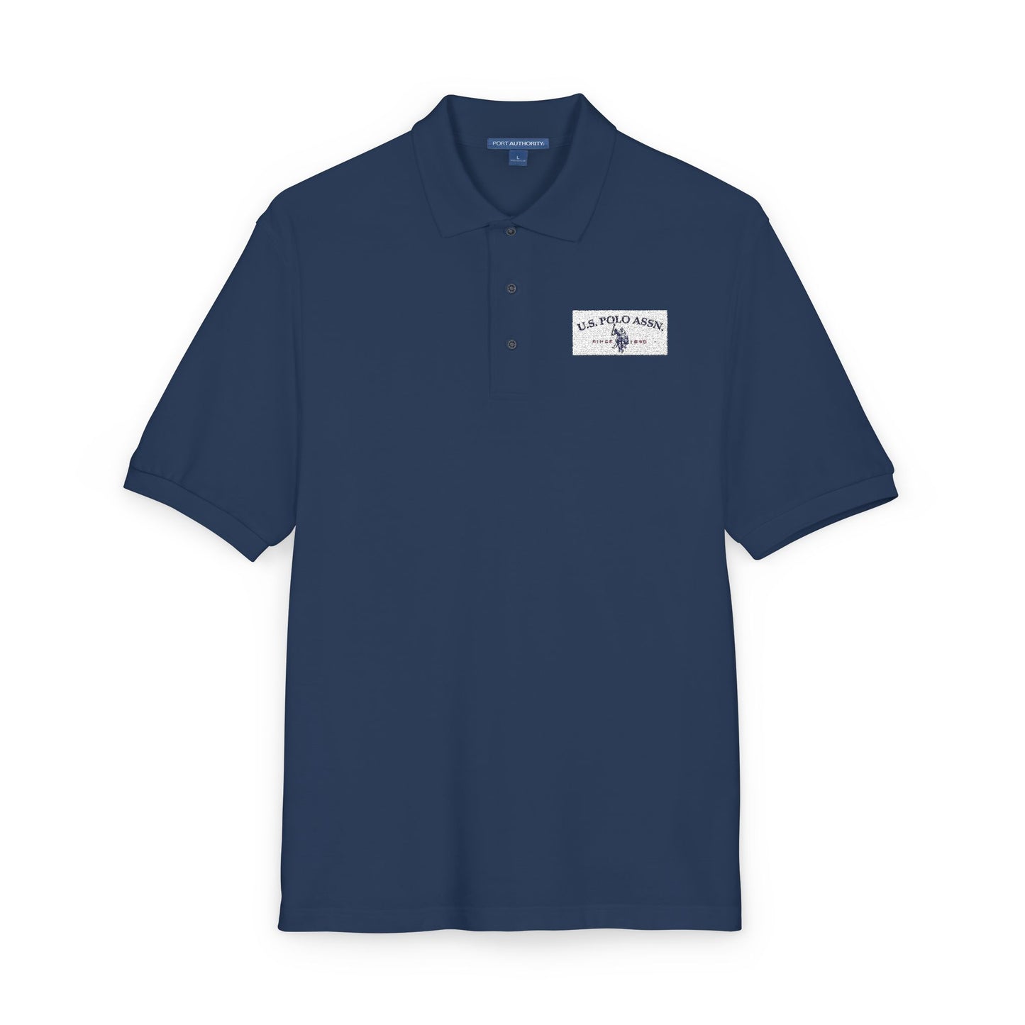 Embroidered Calm Wave Polo Shirt  Minimal Coastal Logo Golf & Casual Polo