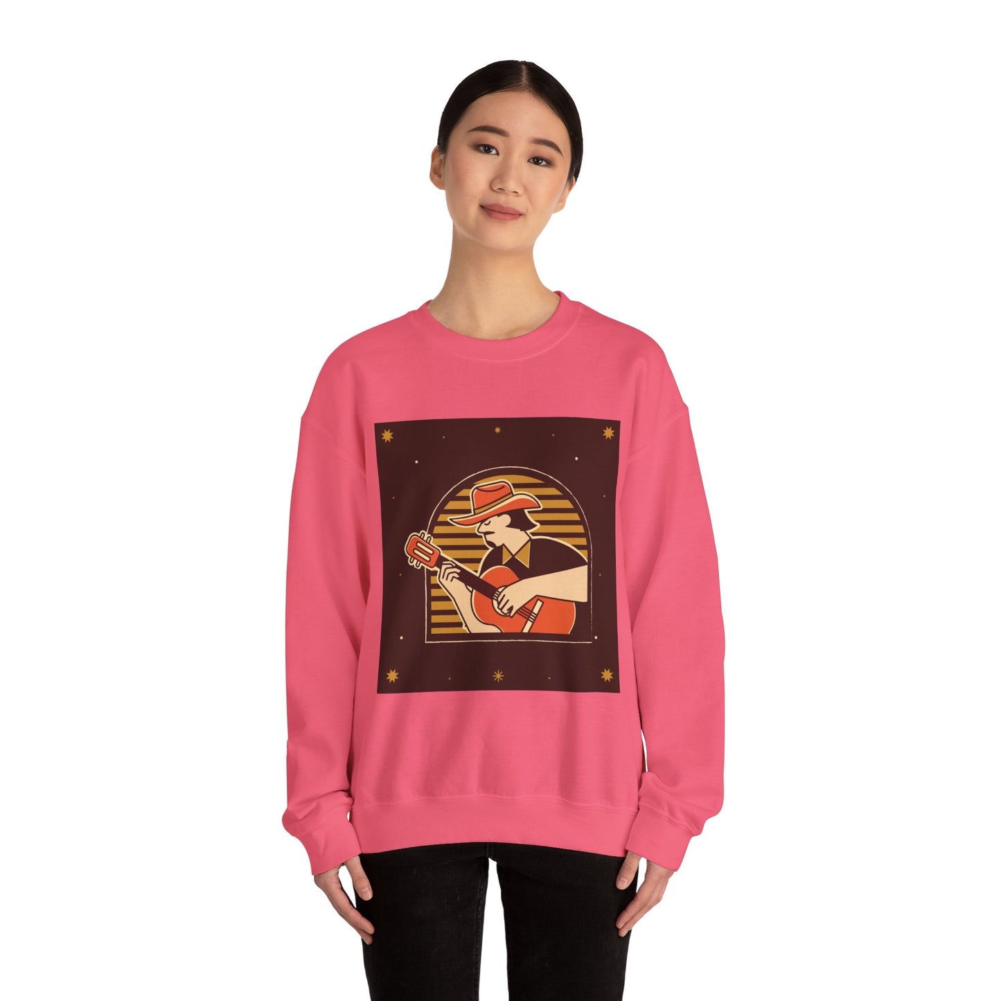Retro Musician Graphic Unisex Crewneck Sweatshirt