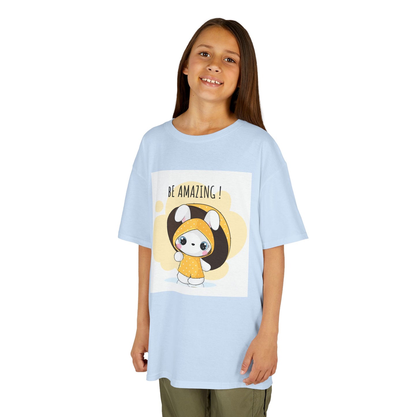Yellow Kids Heavy Cotton t-shirt with a Cartoon Character
