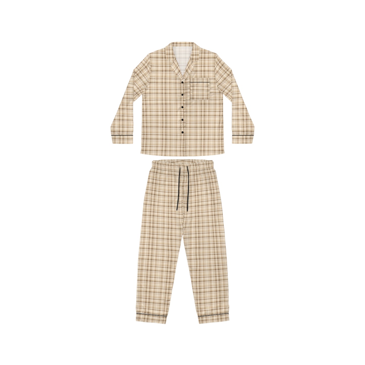 Plaid Women’s Satin Pajama Set for Cozy Nightwear