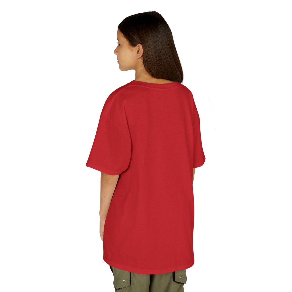Kids Heavy Cotton Teal T-Shirt with a Graphic Design