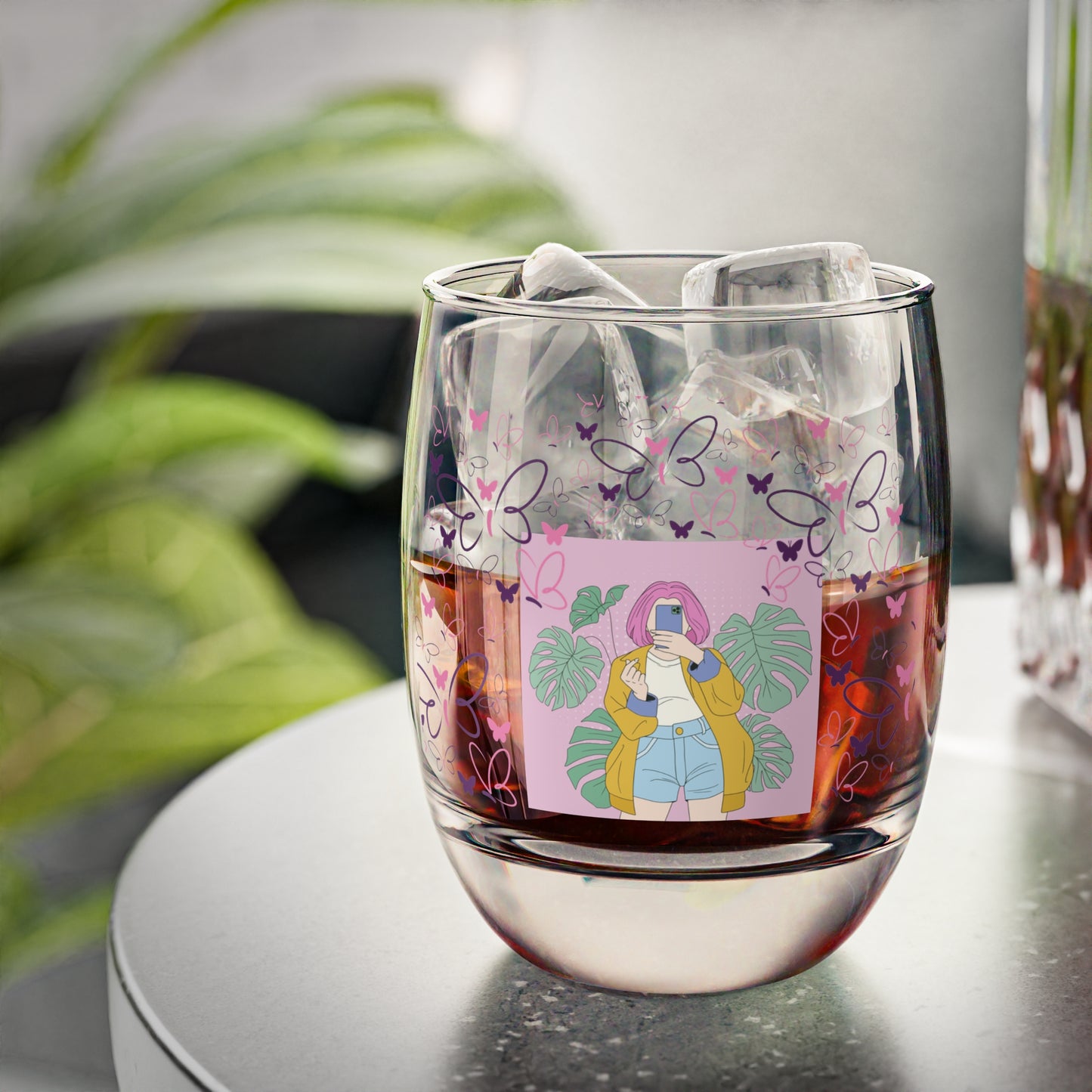 Vibetoon Whiskey Glass Stylish  Printed Drinkware