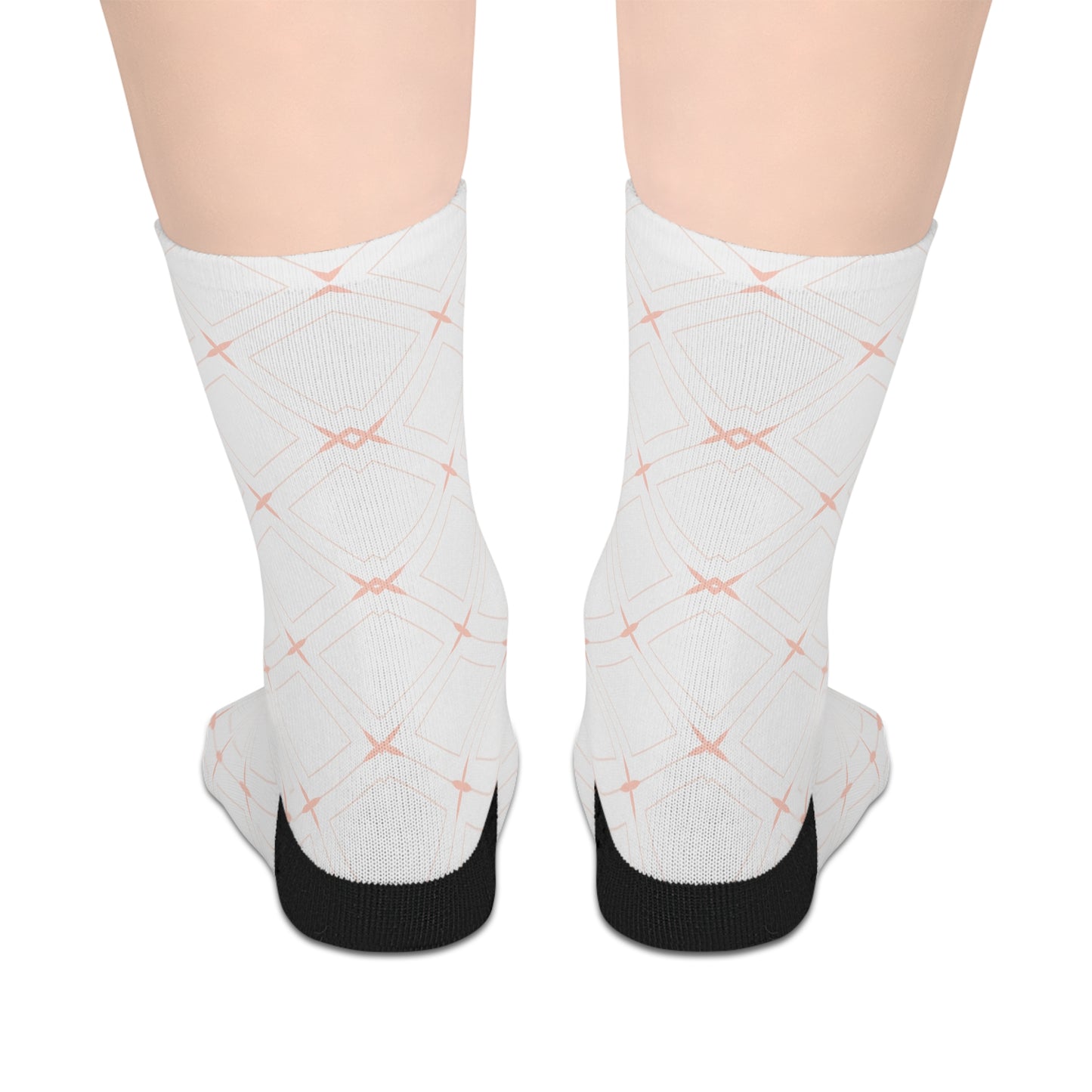 White Socks Black Toes and Pink Cross Patterns