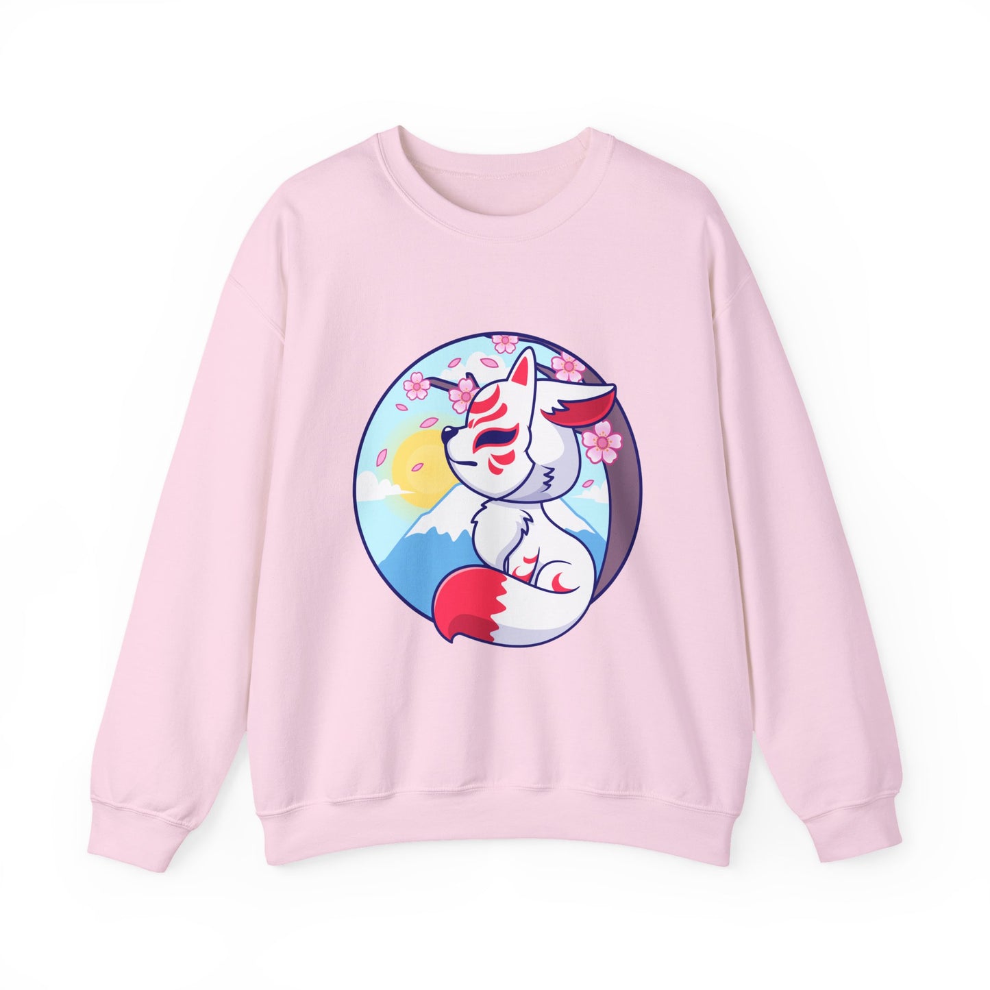 Kitsune Fox Mask Graphic Unisex Crewneck Sweatshirt