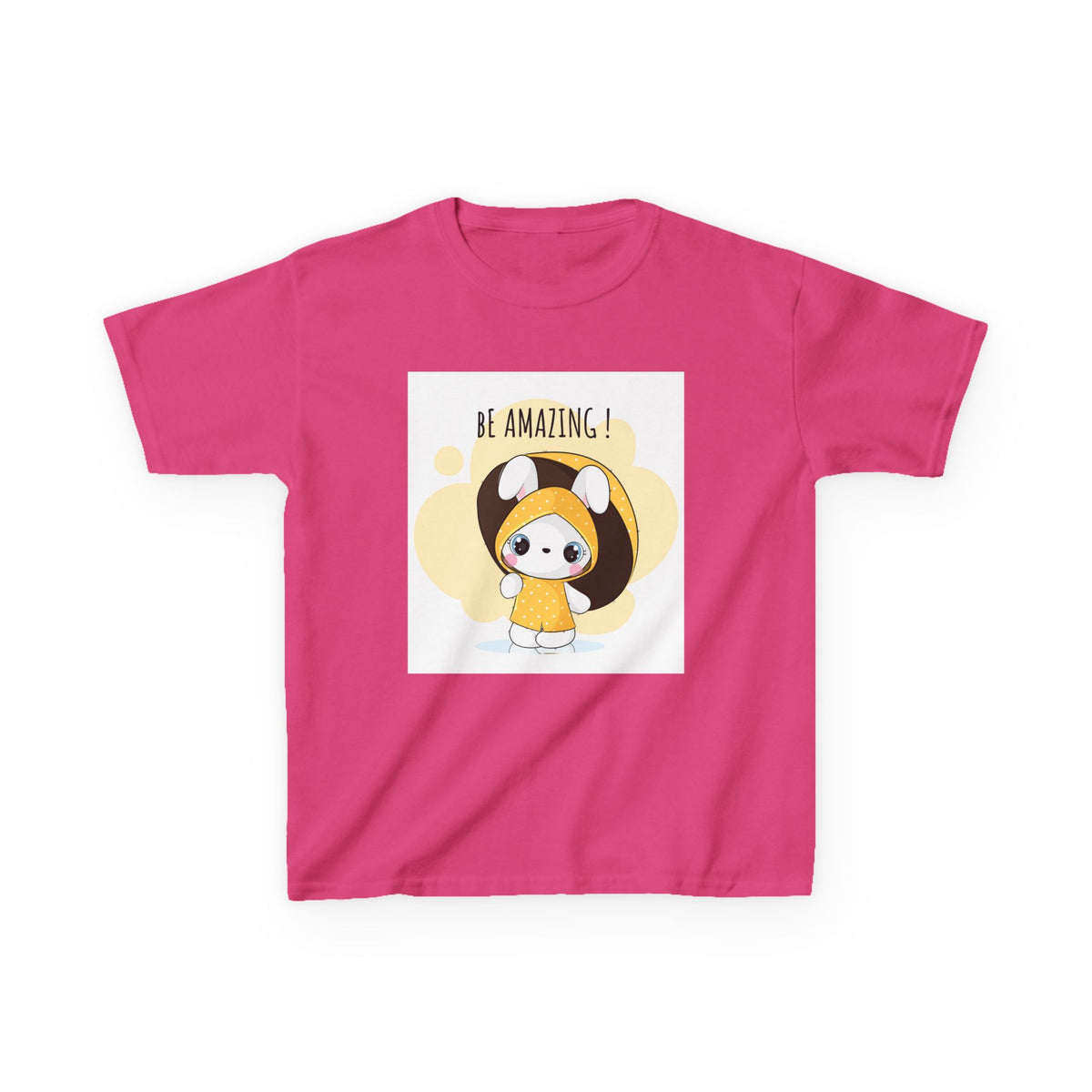 Yellow Kids Heavy Cotton t-shirt with a Cartoon Character
