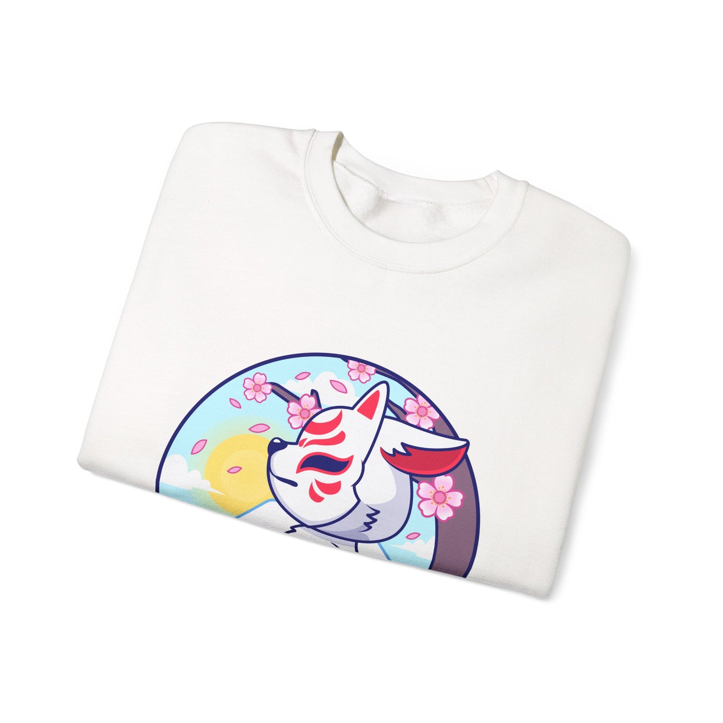 Kitsune Fox Mask Graphic Unisex Crewneck Sweatshirt