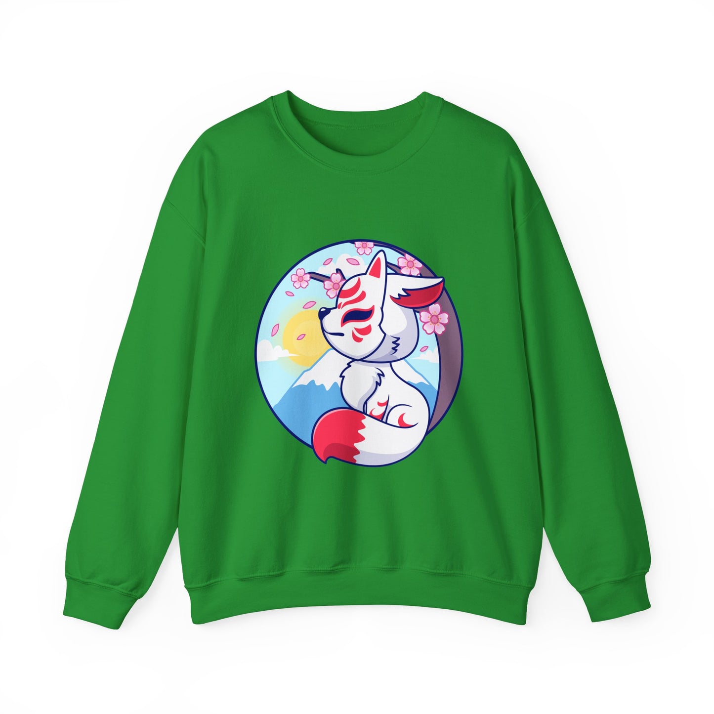 Kitsune Fox Mask Graphic Unisex Crewneck Sweatshirt