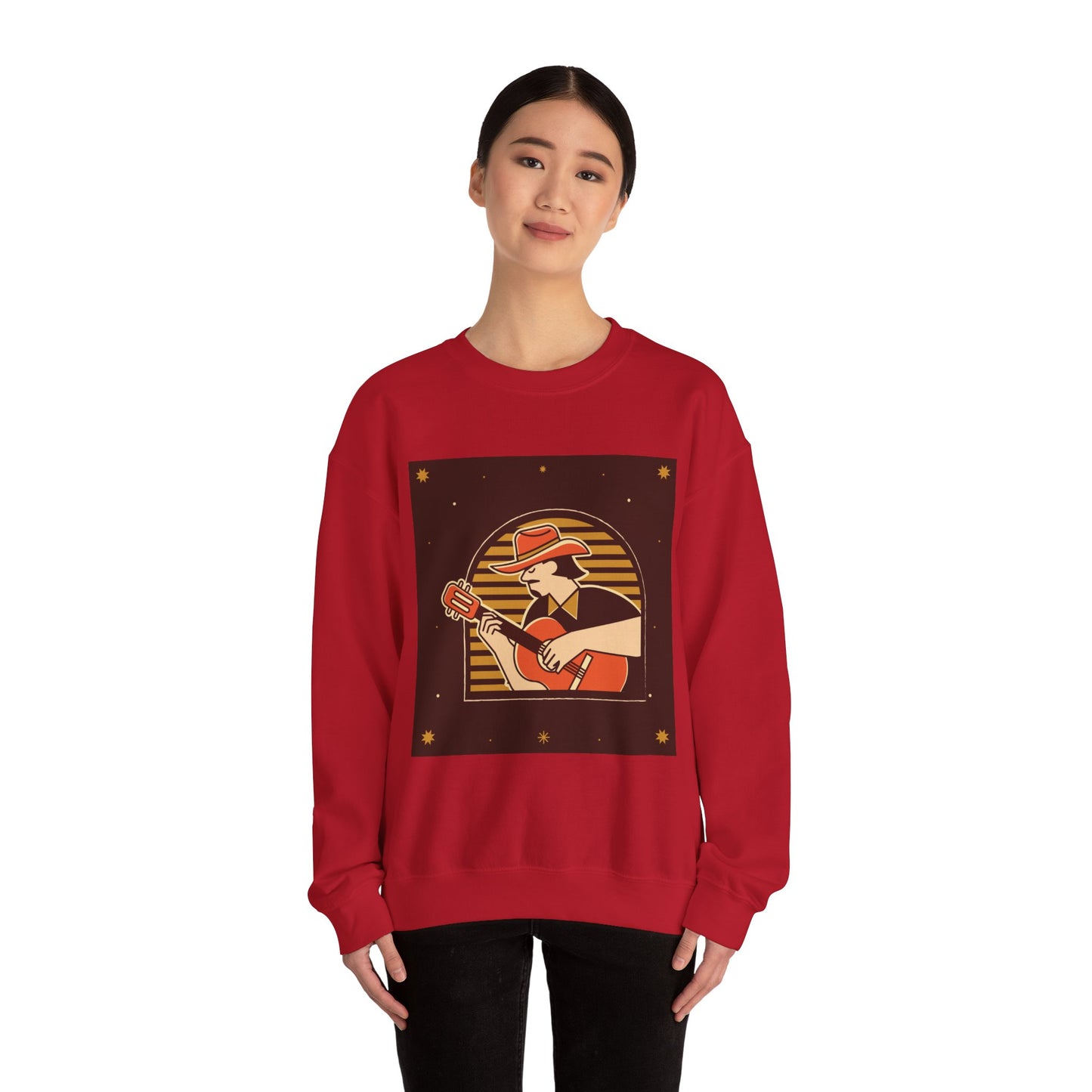 Retro Musician Graphic Unisex Crewneck Sweatshirt