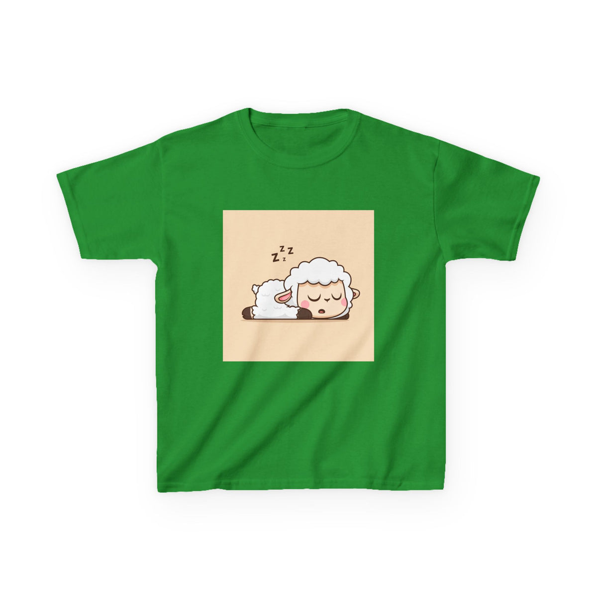 Sleeping Sheep Print Kids Heavy Cotton T-Shirt