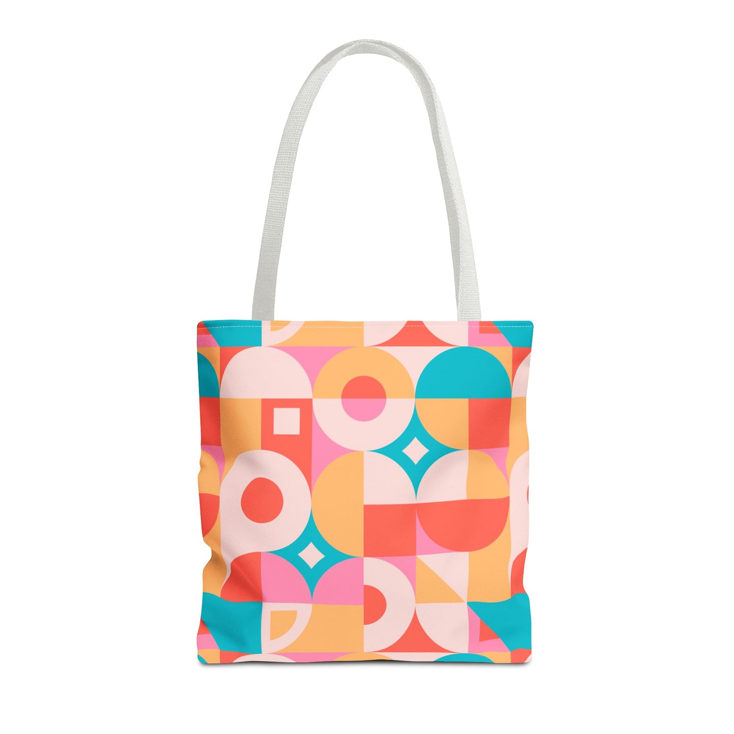 Colorful Geometric Shopping Bag – Trendy Reusable Canvas Tote