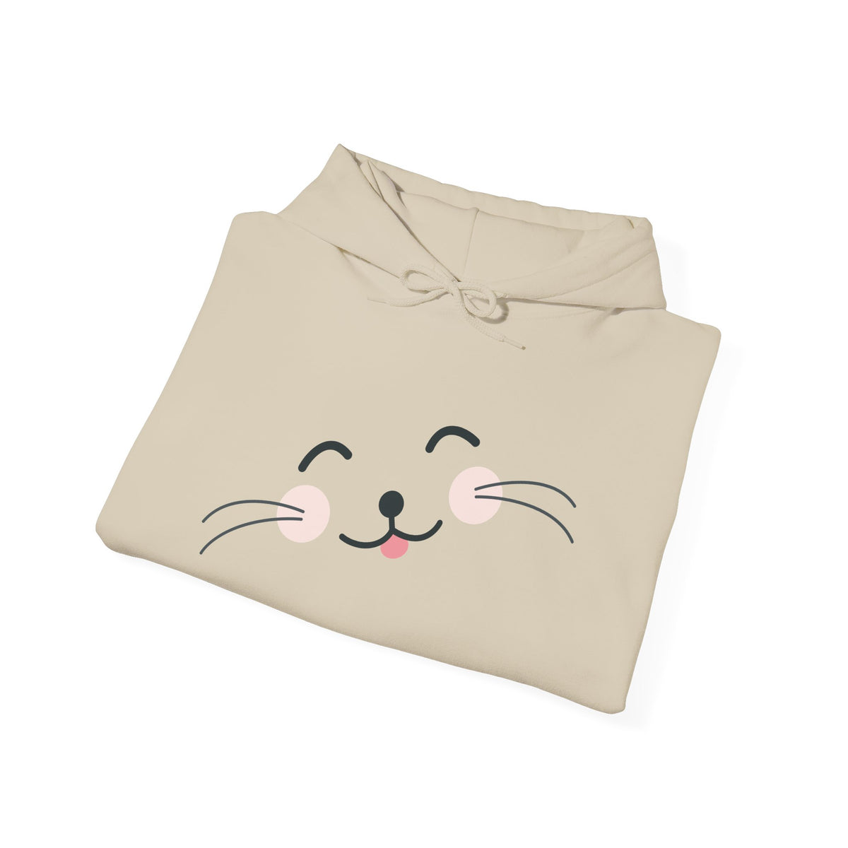 Pink Cozy Unisex Hoodie with Adorable Face Print