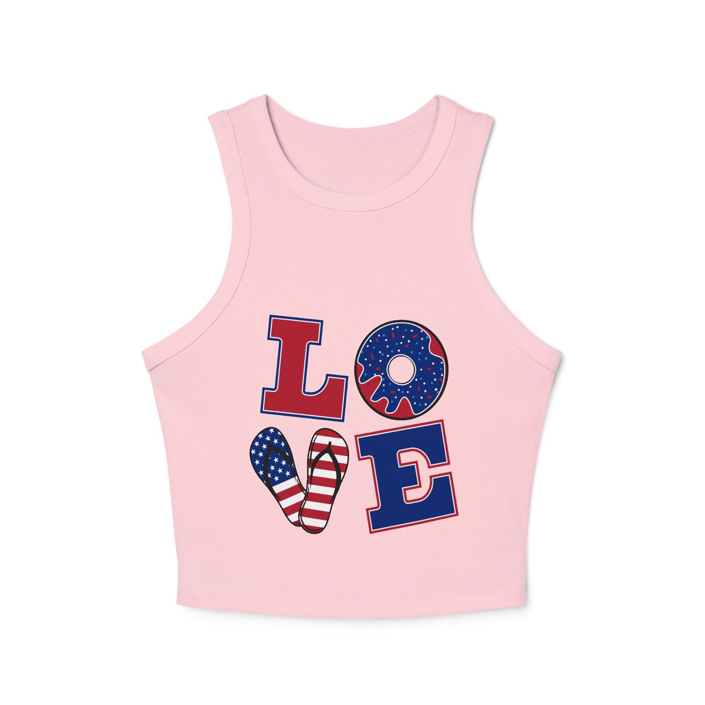 Women’s Racer Tank Top – Casual Summer Crop Top