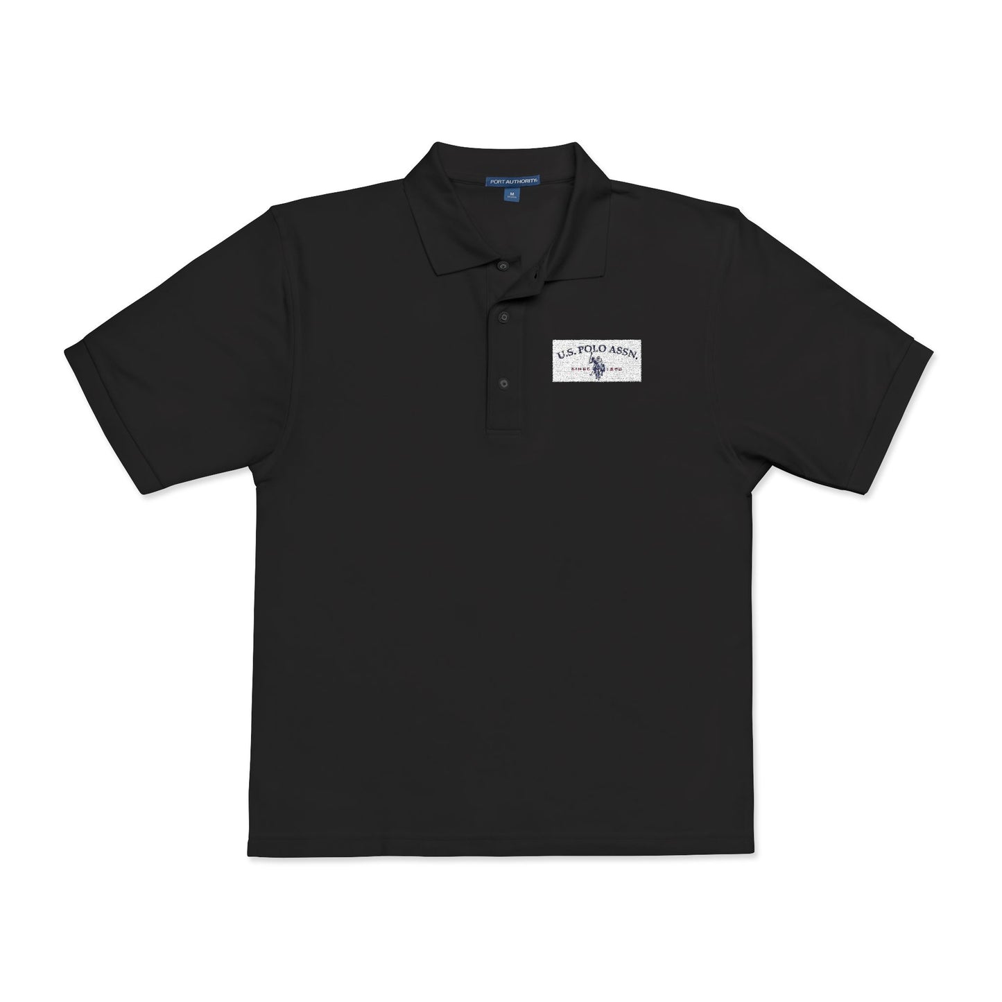 Embroidered Calm Wave Polo Shirt  Minimal Coastal Logo Golf & Casual Polo