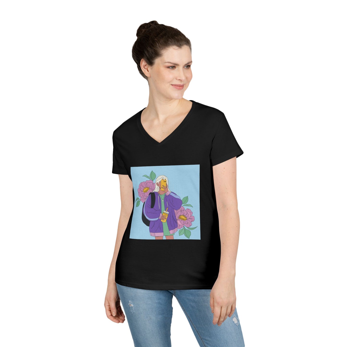 Women Stylish V-Neck T-Shirt