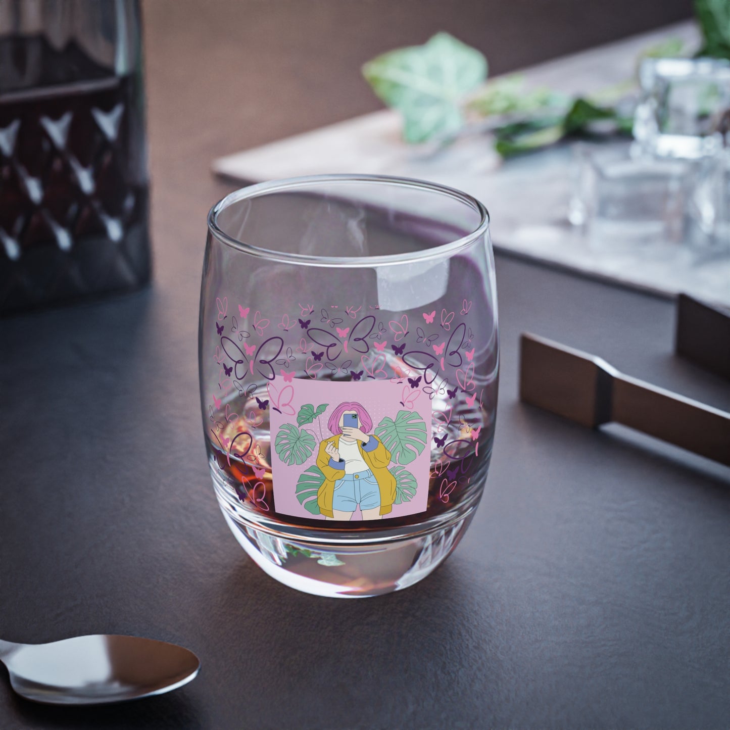 Vibetoon Whiskey Glass Stylish  Printed Drinkware