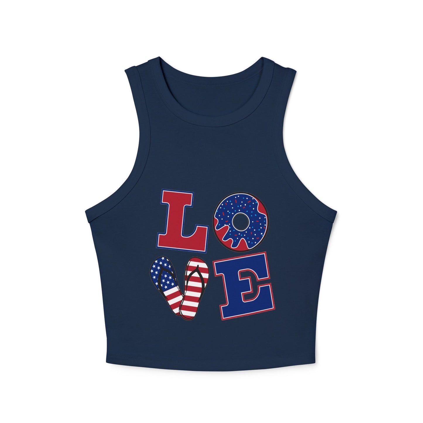 Women’s Racer Tank Top – Casual Summer Crop Top