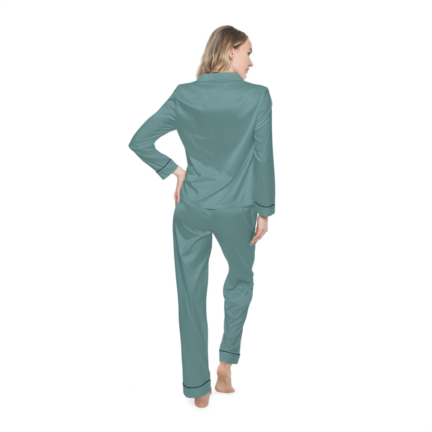 Teal Women’s Satin Pajama Set for Cozy Nightwear
