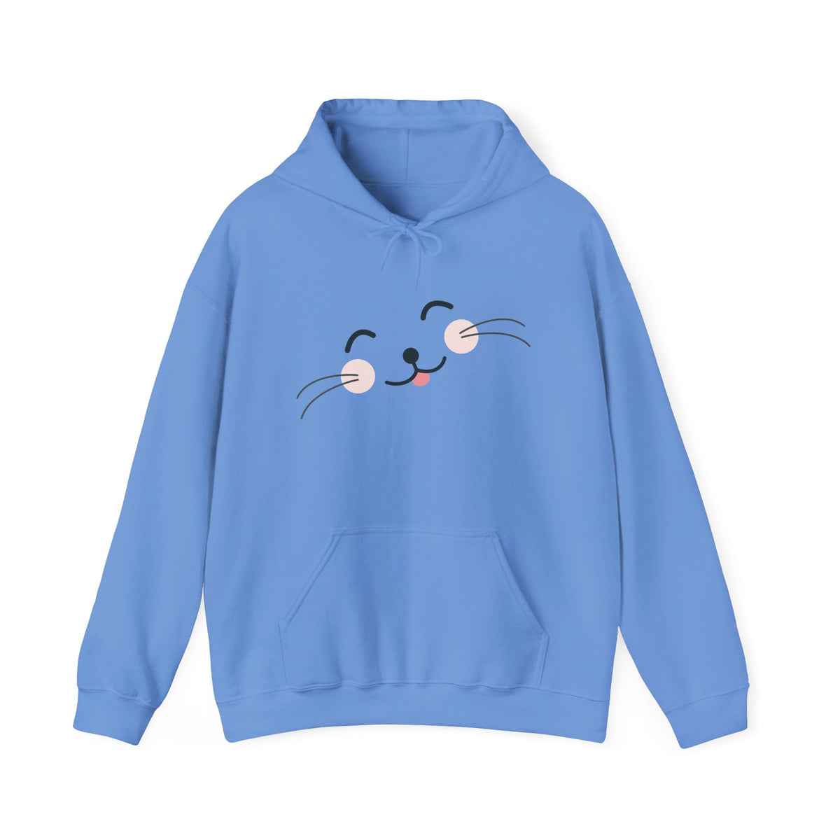 Pink Cozy Unisex Hoodie with Adorable Face Print