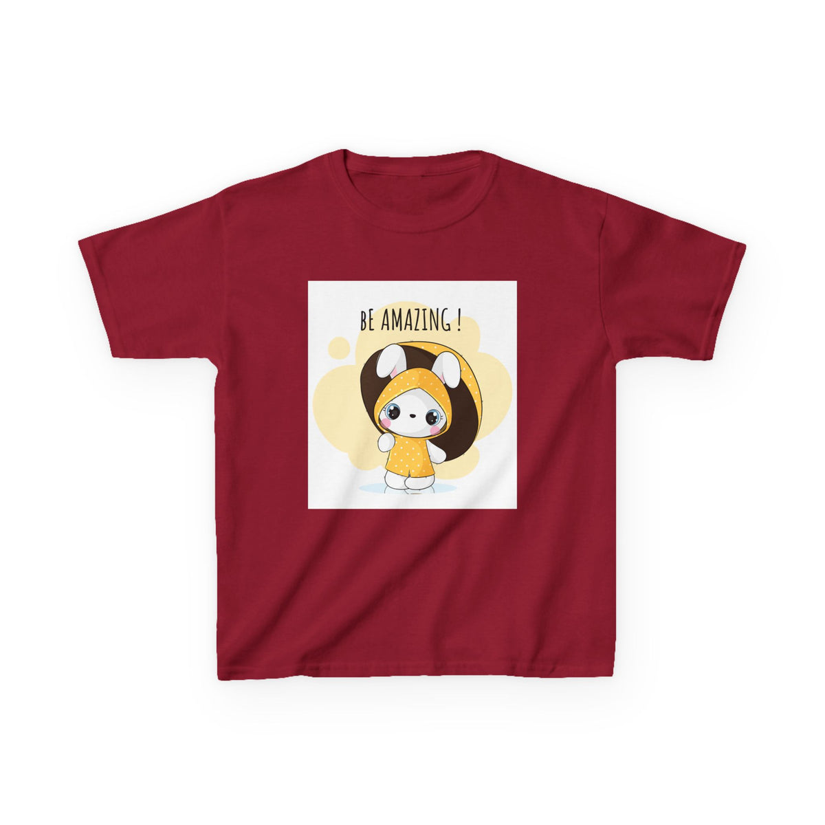 Yellow Kids Heavy Cotton t-shirt with a Cartoon Character