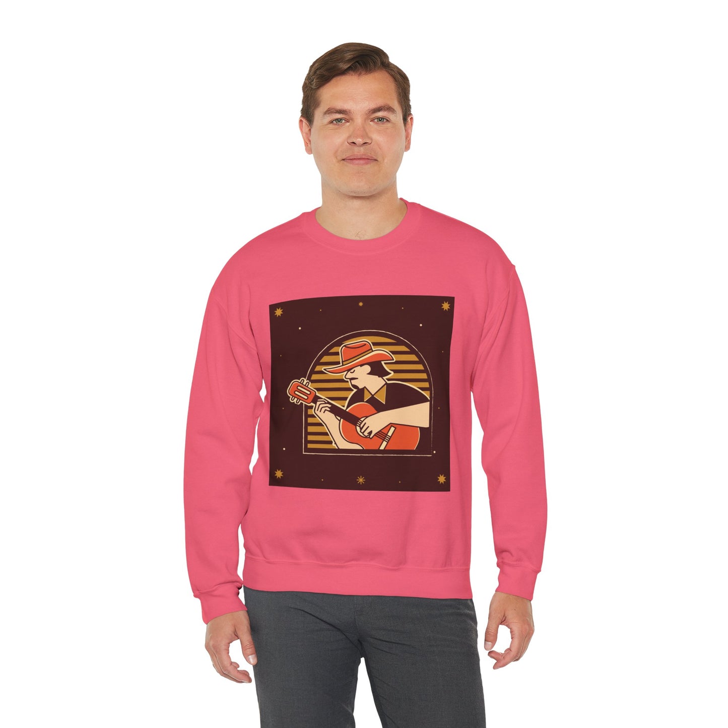 Retro Musician Graphic Unisex Crewneck Sweatshirt