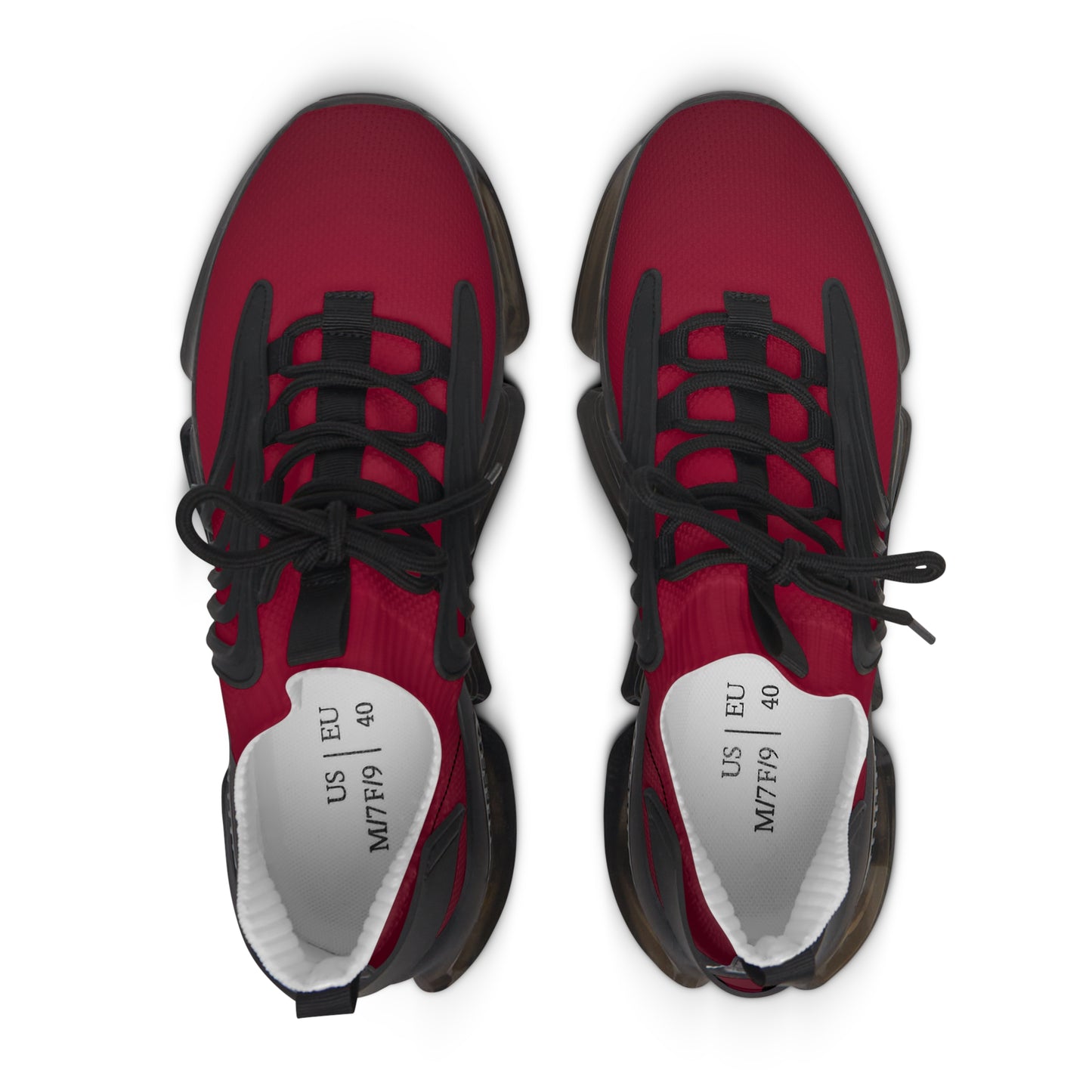 Women's Red Mesh Sneakers with Colorful Sole