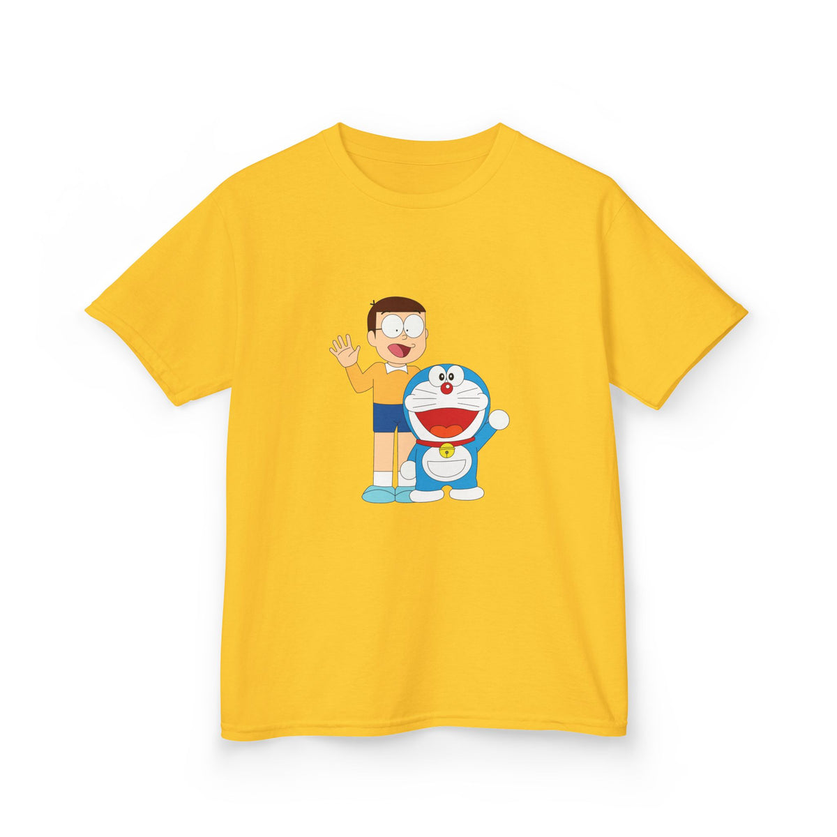 Kids Heavy Cotton Teal T-Shirt with a Graphic Design