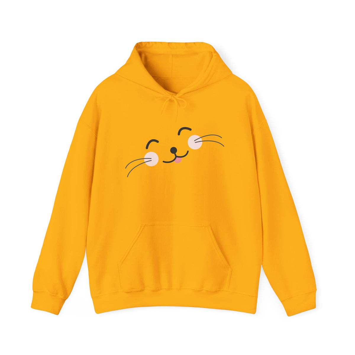 Pink Cozy Unisex Hoodie with Adorable Face Print