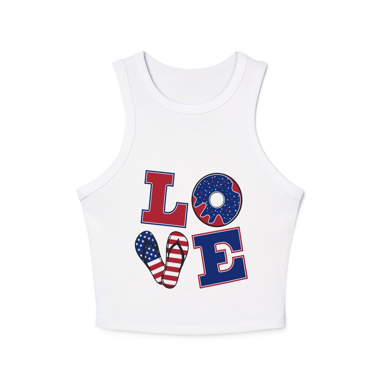 Women’s Racer Tank Top – Casual Summer Crop Top