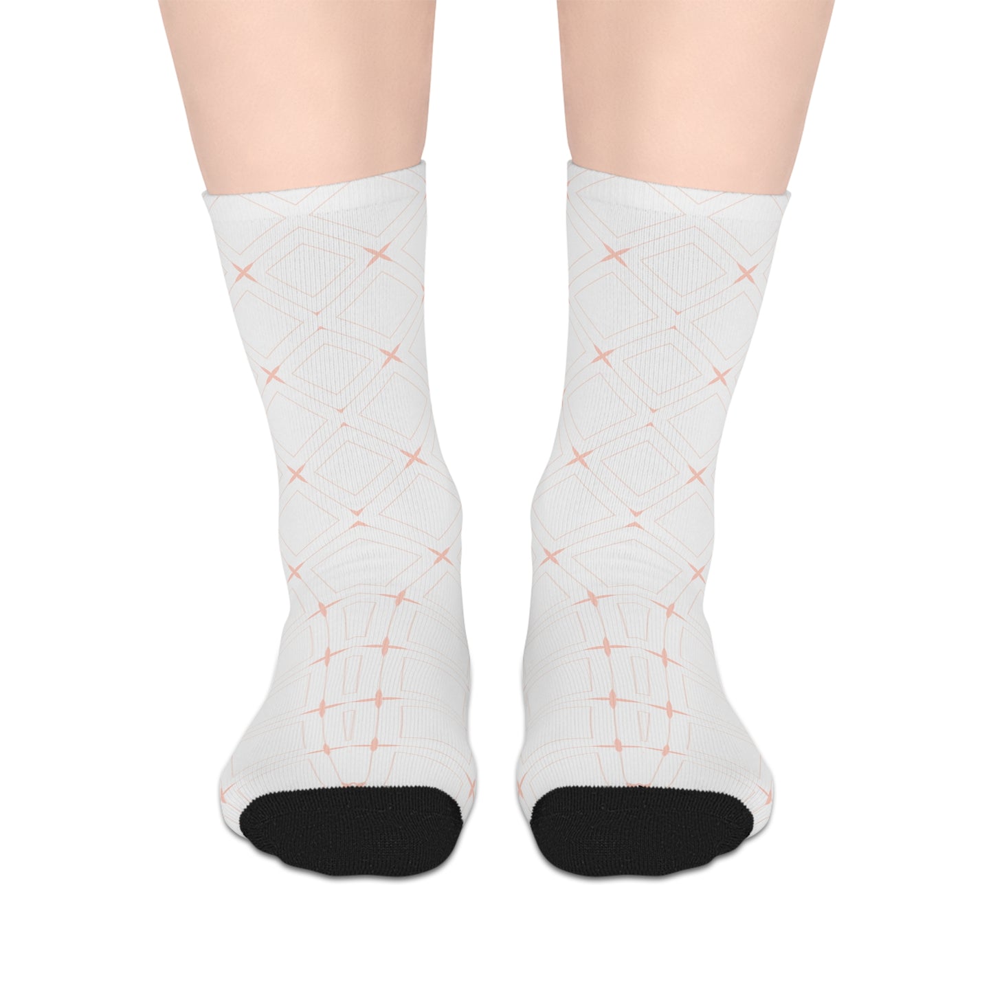 White Socks Black Toes and Pink Cross Patterns
