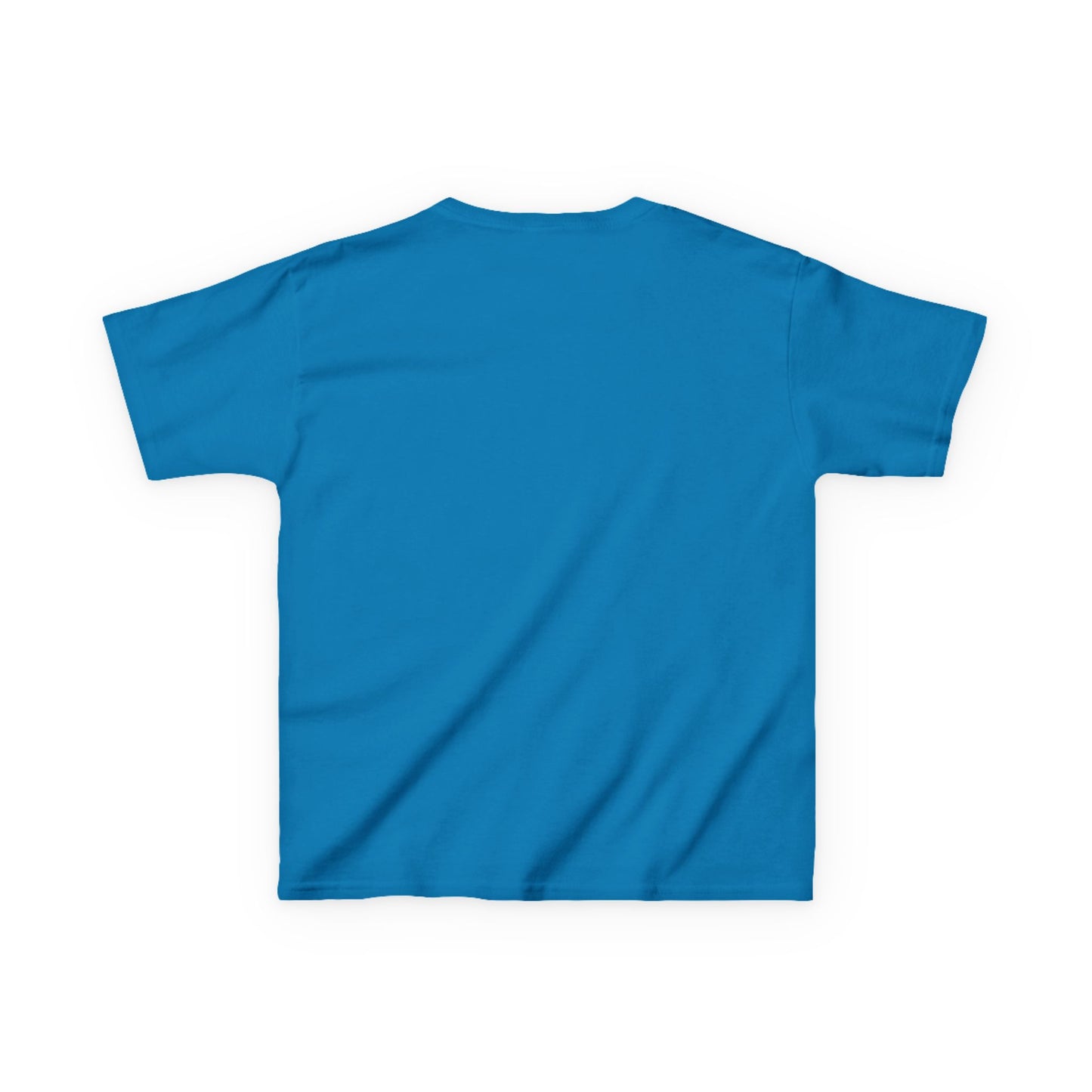 Kids Heavy Cotton Teal T-Shirt with a Graphic Design