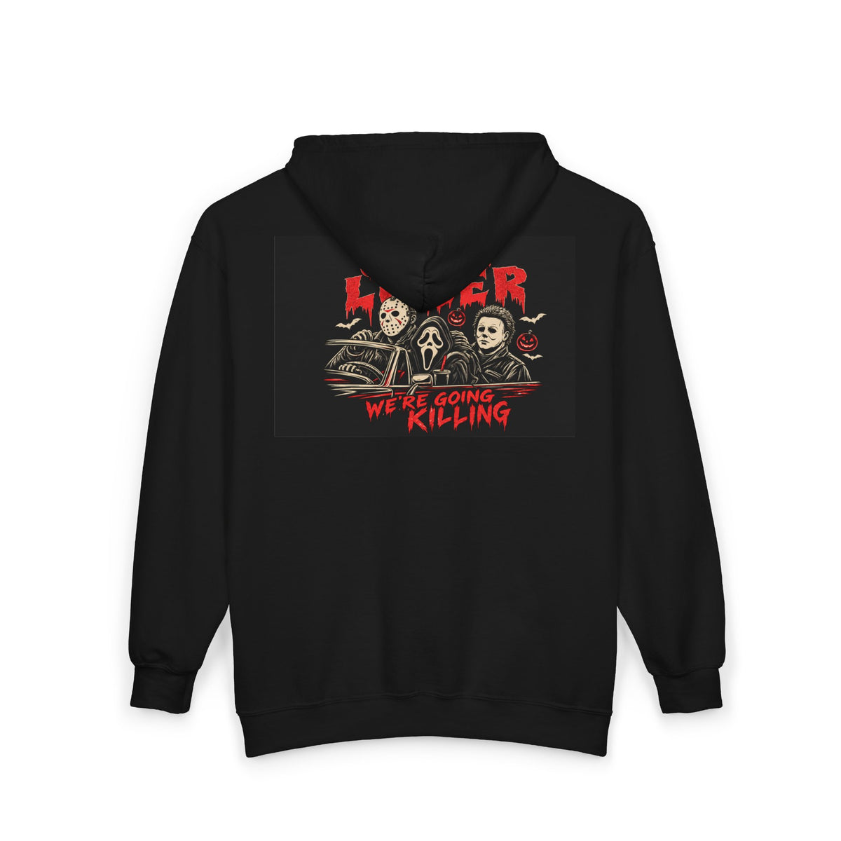 Horror Movie Fan Full-Zip Hoodie – “Here We’re Going, We’re Killing”